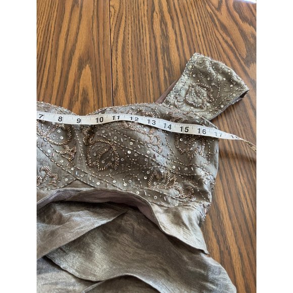 Ignite Evenings by Carollin greenish grey beaded sequined evening gown size 10 - Picture 11 of 13